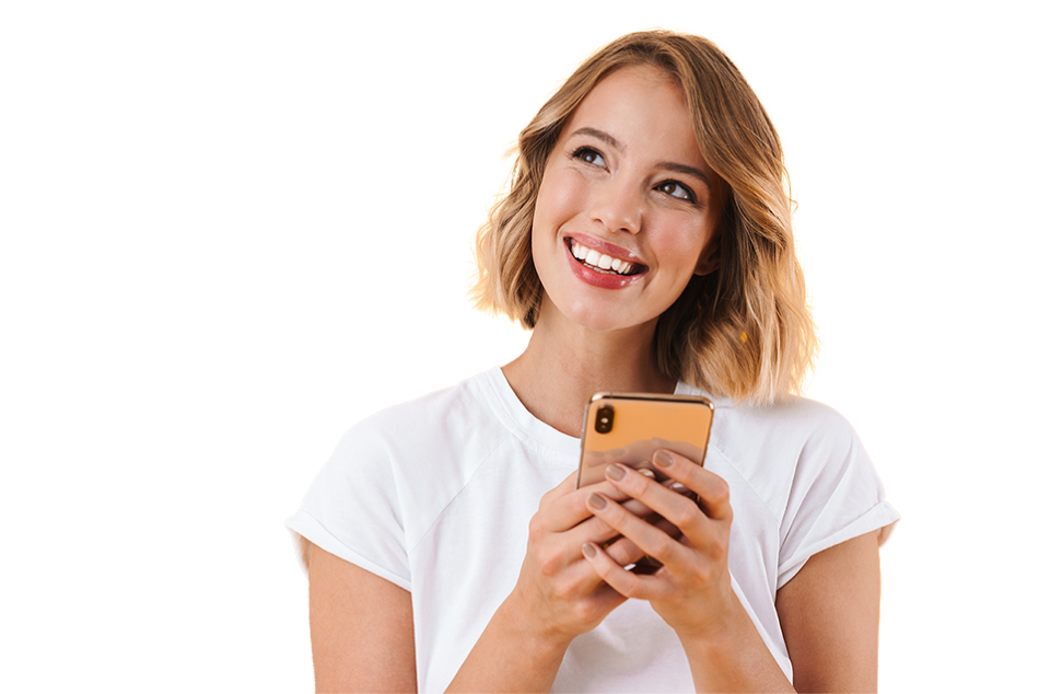 スマホを持つ女性